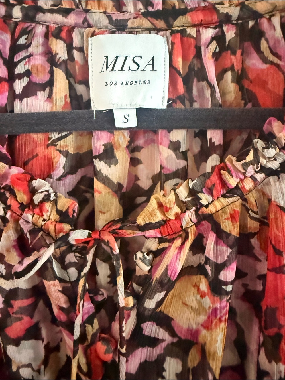 Misa Los Angeles Pink Floral Smocked Mini Dress - Picture 14 of 14